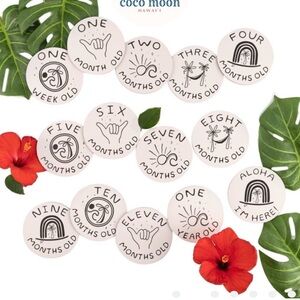 Coco Moon Hawaii Milestone Cards - White